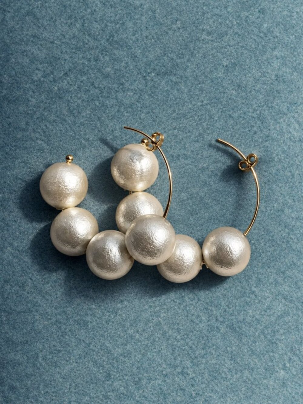 NEW Anthropologie Oversized Pearl Hoop Statement Earrings